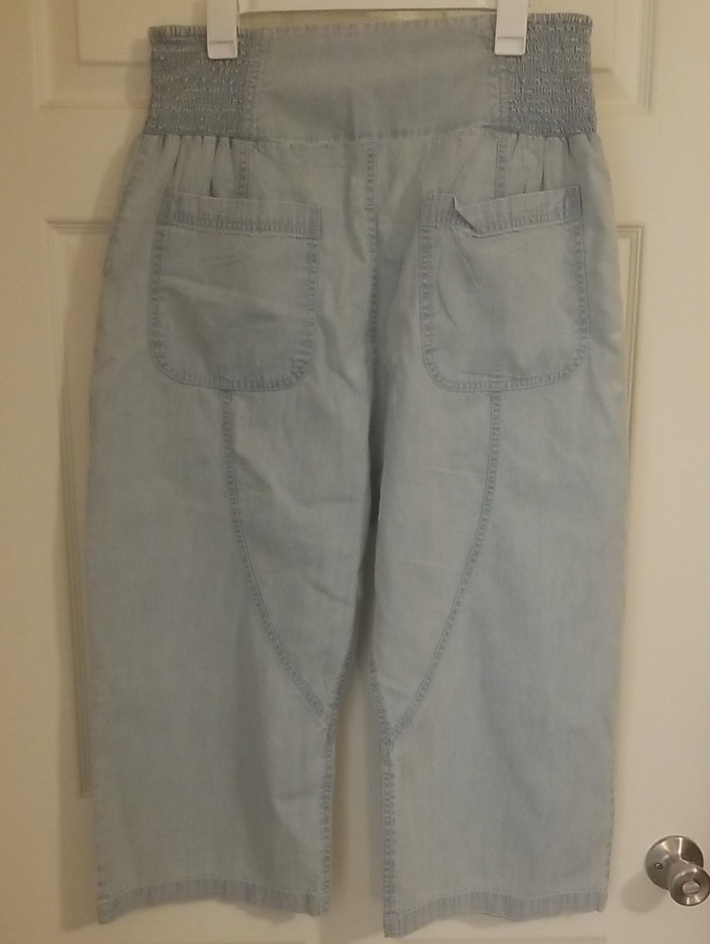 Free People light blue denim Lunan Pull on Harem Pants